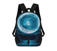 sinyumoney The Lunar Vortex Explorer 3D Printed School Backpack Casual Children's Backpacks 3D Printed School Bag for Boys Elementary And Middle 17inch