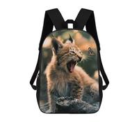 sinyumoney The Lynx Cub And Butterfly School Backpack Large Water Resistant Laptop Backpack for Girls Boys Teenage 17inch