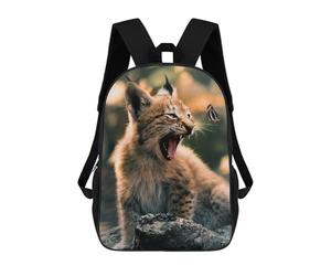 sinyumoney The Lynx Cub And Butterfly School Backpack Large Water Resistant Laptop Backpack for Girls Boys Teenage 17inch
