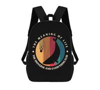 sinyumoney The Meaning Of Life Backpack 3D Printed Children's School Backpack Kids Travel Backpacks High Capacity Book Bags Children's Backpack Rucksack 17inch