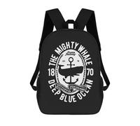 sinyumoney The Mighty Whale Backpack School Bag Rucksack for Girls Boys Backpacks Large Capacity Kids Back Pack Lightweight School Bags for Children Students 17inch