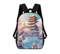 sinyumoney The Moon Night Cat Japan Backpack School Bag Secondary Causal Travel High School Bags for School/Work/Travel 17inch