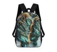 sinyumoney The Mountains Golden Heart Rucksack Lightweight Airport College Students Back Pack for Girls Boys Teenage 17inch