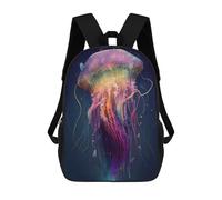 sinyumoney The Mysterious Jellyfish 2 School Bag Backpack Teen Schoolbag 3D Printing Adjustable Schoolbag Fashion Pocket Bag for Kids Boys Girls Students And Teenagers Fans 17inch