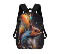 sinyumoney The Nimble Squirrel Children's Backpack, 3D Printed School Backpack, Backpack for Boys Girls, Adjustable School Bag for Primary School 17inch