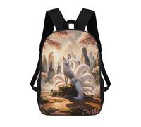sinyumoney The Nine Tailed Kitsune 3D Printed Children's School Backpack for Kids High Capacity Travel Rucksacks Book Bags Kids School Bag Back Pack 17inch