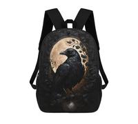 sinyumoney The Obsidian Crow School Backpack Water Resistant Travel Backpack Computer Bag for School/Work/Travel 17inch