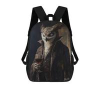 sinyumoney The Old Blind Owl Seer Backpack School Bag Lightweight Schoolbag Dayback Bookbag College for Girl, Teen Girls 17inch
