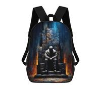 sinyumoney The One Who Waits Upon The Throne - Silent King of Ash And Flame Backpack 3D Printed School Bag For Boys High Capacity Travel Backpacks Book Bags Boys School Bag Mochila 17inch