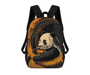 sinyumoney The Panda Escape 3D Printed School Backpack Casual Children's Backpacks 3D Printed School Bag for Boys Elementary And Middle 17inch