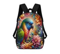 sinyumoney The Parrot Is My Friend Backpack Kids School Backpack School Bag 3D Printed Fashion School Bag for Boys Elementary And Middle School Student 17inch