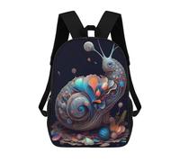 sinyumoney The Patient Snail Kids School Backpack School Bag 3D Printed School Bag for Boys Elementary And Middle School Students 17inch