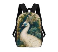 sinyumoney The Peacock Children's School Backpack 3D Printed for Kids Travel Rucksacks Book Bags for Boys Elementary School Students 17inch