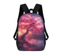 sinyumoney The Pink Cherry Blossom Rucksacks 3D Printed Children Backpacks Fashion Casual Daypack Cute Travel Bags Outdoor Casual Daypack for Boy And Girl 17inch