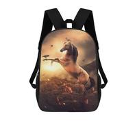 sinyumoney The Powerful Horse Backpack for School 3D Printed Boys Girls School BagChildren Bookbag Travel Rucksack 17inch