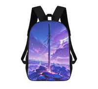 sinyumoney The Purple Shock Blade Backpacks Kids Student Schoolbag,3D Printed Backpacks,Elementary And Middle School Students Backpacks for Boys Girls 17inch