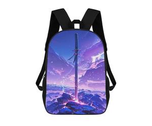 sinyumoney The Purple Shock Blade Backpacks Kids Student Schoolbag,3D Printed Backpacks,Elementary And Middle School Students Backpacks for Boys Girls 17inch