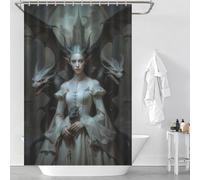 sinyumoney The Queen Of Dragon Castle Shower Curtain Anti Mould Waterproof Polyester Fabric Bath Curtains for Shower for Bathtub Shower Stall 46.85x70.87Inch（119x180cm）