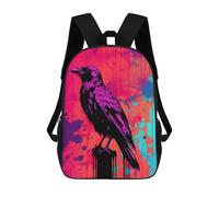 sinyumoney The Raven Abstract Art Backpack School Work Laptop Backpack Rucksack Bag for Men, Women & Teenage Boys 17inch