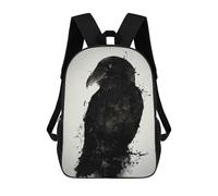 sinyumoney The Raven Backpack 3D Printed Children's School Backpack for Kids High Capacity Travel Rucksacks Book Bags Kids School Bag Back Pack 17inch