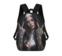 sinyumoney The Rebel Nun School Bag Bookbag 3D Printed Children's Backpacks for Kids Boy Girl Book Bags Kids School Bag Travel Rucksacks 17inch
