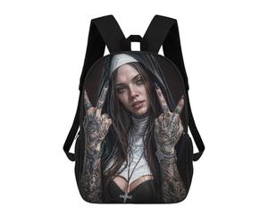 sinyumoney The Rebel Nun School Bags Lightweight Casual Daypack School Backpacks for School/Work/Travel 17inch