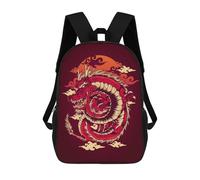 sinyumoney The Red Dragon School Backpack Lightweight Airport College Students Back Pack- Perfect for Travel, Work And Daily Use 17inch