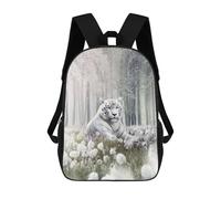 sinyumoney The Relaxing White Tiger Backpacks 3D Printed Kids School Backpack Outdoor Casual Daypack Fashion Casual Children Backpacks Cute Travel Bags 17inch