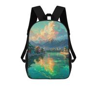sinyumoney The River Journey Backpacks Kids Student Schoolbag 3D Printed Backpacks Elementary And Middle School Students Backpacks for Boys Girls 17inch