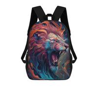 sinyumoney The Roaring Lion Rucksacks 3D Printed Children Backpacks Fashion Casual Daypack Cute Travel Bags Outdoor Casual Daypack for Boy And Girl 17inch