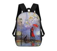 sinyumoney The Romance of Paris Backpacks Kids School Backpack Fashion School Bag 3D Printed School Bag for Boys Elementary And Middle School Students 17inch