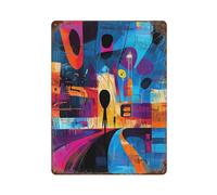 sinyumoney The Scream Reimagined - Geometric Abstract Expressionism Iron Water Proof Wall Art Decoration for Women Gift Home Bar Decorations15.7 x11.8