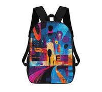 sinyumoney The Scream Reimagined - Geometric Abstract Expressionism School Bags Business Laptop Rucksack Bag Unisex Casual Daypack for Teenage Girls Boys Women Men 17inch