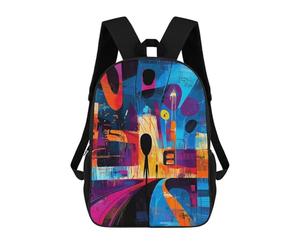 sinyumoney The Scream Reimagined - Geometric Abstract Expressionism School Bags Business Laptop Rucksack Bag Unisex Casual Daypack for Teenage Girls Boys Women Men 17inch
