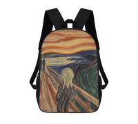 sinyumoney The Scream School Backpack for Girls Backpack Water Repellent Casual Daypack Lightweight Rucksack Boy Girl School Backpack 17inch