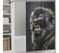 sinyumoney The Shady Ape Bath Shower Curtains Mildew Washable Waterproof Cloth Fabric Decor Bath Curtains for Travel Trailer 53.54x70.87Inch（136x180cm）