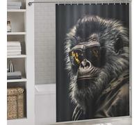 sinyumoney The Shady Ape Decor Bath Curtains Quick Drying Proof Resistant Shower Curtain Anti Mould for Toile Bathroom Dorm 56.30x70.87Inch（143x180cm）
