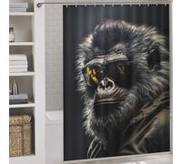 sinyumoney The Shady Ape Shower Curtain for Bathroom Thicken Durable Polyester Anti-Mould Proof Resistant for Home Bathroom Toile Hotel Decor 64.17x70.87Inch（163x180cm）