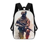 sinyumoney The Soldier School Backpack 3D Printed School Bags Boys Girls Laptop Backpack for Kids/Students/Adults 17inch