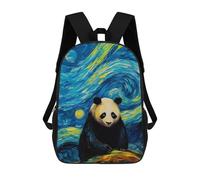 sinyumoney The Starry Night Panda Backpack School Lightweight Schoolbag Dayback Bookbag College for Men/Women 17inch