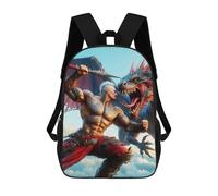 sinyumoney The Tattooed Champion Backpacks Kids School Backpack School Bag 3D Printed School Bag for Boys Elementary And Middle School Students 17inch