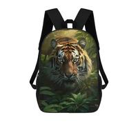 sinyumoney The Tiger in Rain Forest Backpacks Kids Student Schoolbag,3D Printed Backpacks,Elementary And Middle School Students Backpacks for Boys Girls 17inch