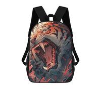 sinyumoney The Tigers Head Roars School Bag Backpack Teen Schoolbag 3D Printing Adjustable Schoolbag Fashion Pocket Bag for Kids Boys Girls Students And Teenagers Fans 17inch
