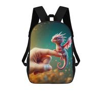 sinyumoney The Tiny Dragon Children's School Backpack Fashion Casual Children's Backpacks 3D Printed School Bags Boy Large Backpack 17inch