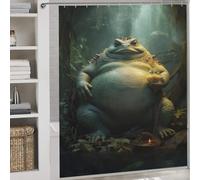 sinyumoney The Toad Prophet Shower Curtains Mould Proof Waterproof Fabric Hilarious Bath Curtain with Hooks for Bathroom Wet Room 69.69x70.87Inch（177x180cm）