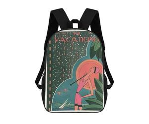 sinyumoney The Vacationer Summer Escape Cover Backpack School Daypacks Business Backpack Water Resistant Bookbag for Men, Women & Teenage Boys 17inch