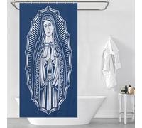 sinyumoney The Virgin Mary Anti-Mould Proof Resistant Fabric Polyester Shower Curtains Set with 12 Hooks for Bathtub Shower Stall 35.43x70.87Inch（90x180cm）