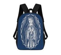 sinyumoney The Virgin Mary Children's Backpack, 3D Printed School Backpack, Backpack for Boys Girls, Adjustable School Bag for Primary School 17inch