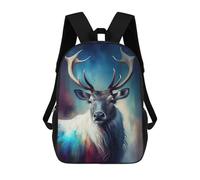 sinyumoney The Wandering Reindeer School Backpack for Girls 17inch Casual Daypack Lightweight Rucksack Boy Girl Backpack for Middle School Students