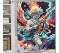 sinyumoney The War Angel Shower Curtains Mould Proof Daily Household Stylish Washable Hilarious Bath Curtain for Bathroom with Hooks 69.69x70.87Inch（177x180cm）